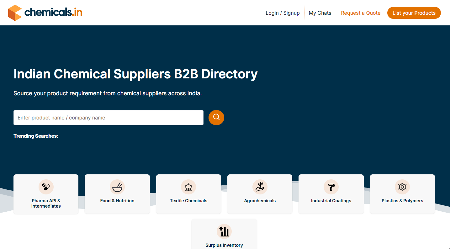 Chemical suppliers directory India